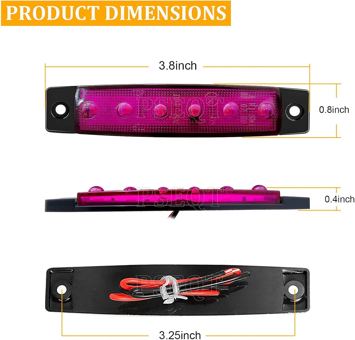 PSEQT 3.8'' LED Boat Interior Lights Strip, Marine Courtesy Pontoon Lights Deck Transom Cockpit Navigation Light + Mini 6-Way Marine Blade Fuse Block, Automotive Fuse Box Standard Circuit Holder Panel