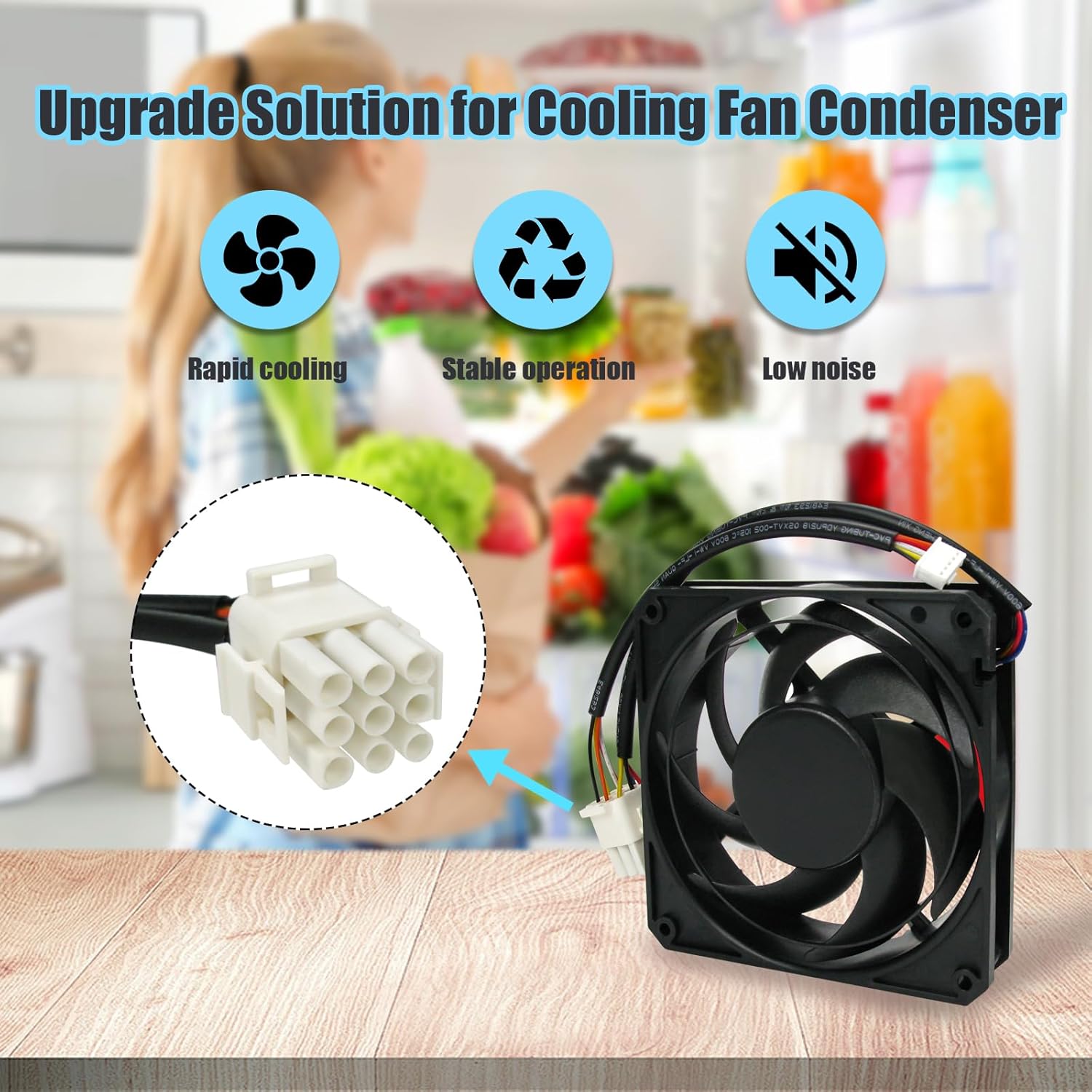 Generic Refrigerator Condenser Fan Motor WR60X10358 Fit for GE Refrigerator CFE28TSHBSS CFE28TSHCSS CFE29TSDASS CFE29TSDBSS, Refrigerator Fan Condenser DC- Replaces WR60X10358 WR60X10339