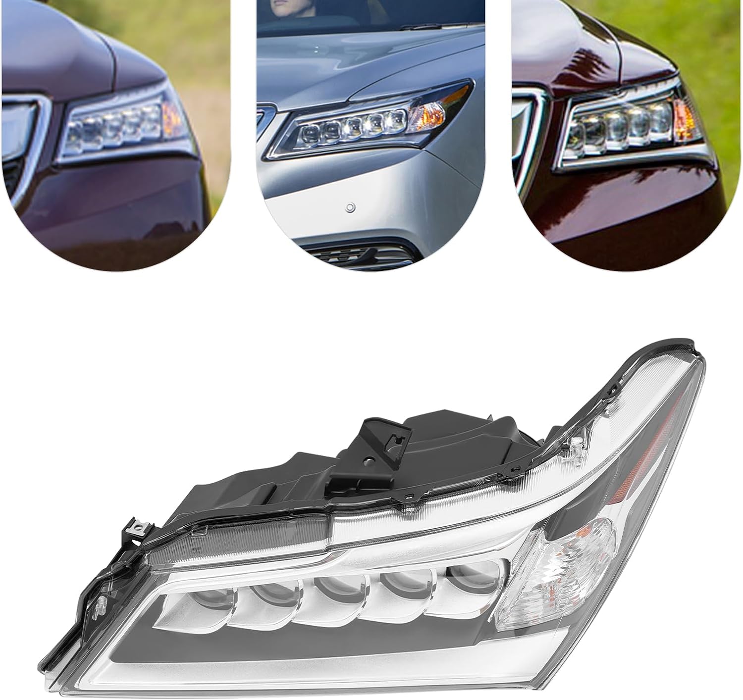 Headlight Assembly for 2014-2016 Acura MDX LED Models Only,Headlamp w/LED DRL & Halogen Turn Signal Replacement 33100TZ5A01 33150TZ5A01 (Driver Side Headlight)