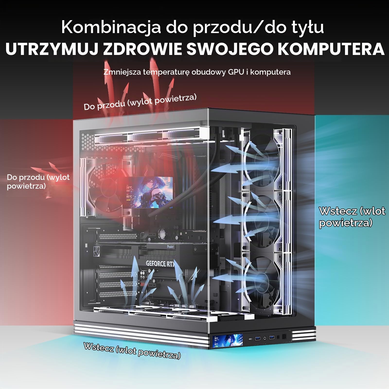TZMRIT Interstellar-V3 Forward/Reverse Flow wymienny wentylator RGB PC 120 mm Daisy Chain 3 sztuki ze sterowaniem PWM i efektem ARGB, czarny, 2000 obr./min, 68,5 CFM (czarny)