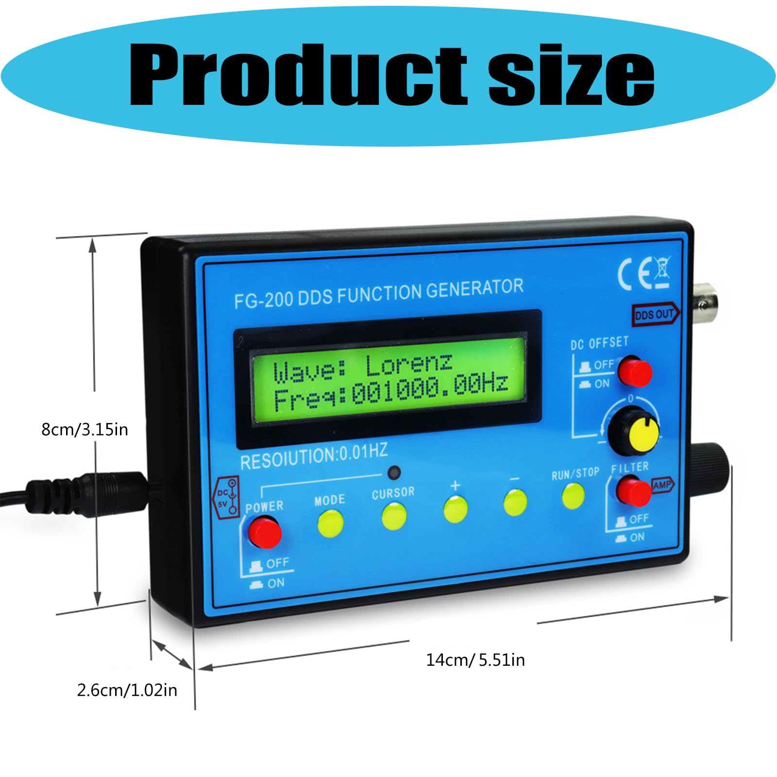 Generatore di forme d'onda DDSs professionale con risoluzione 0.01Hz Supporta applicazioni educative e sul campo Sines Generatore di onde quadrate