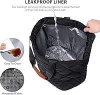 Vista 2 de Insulated Cooler Bag Reusable Grocery Tote Bags Transport Large Lunch Box for Women