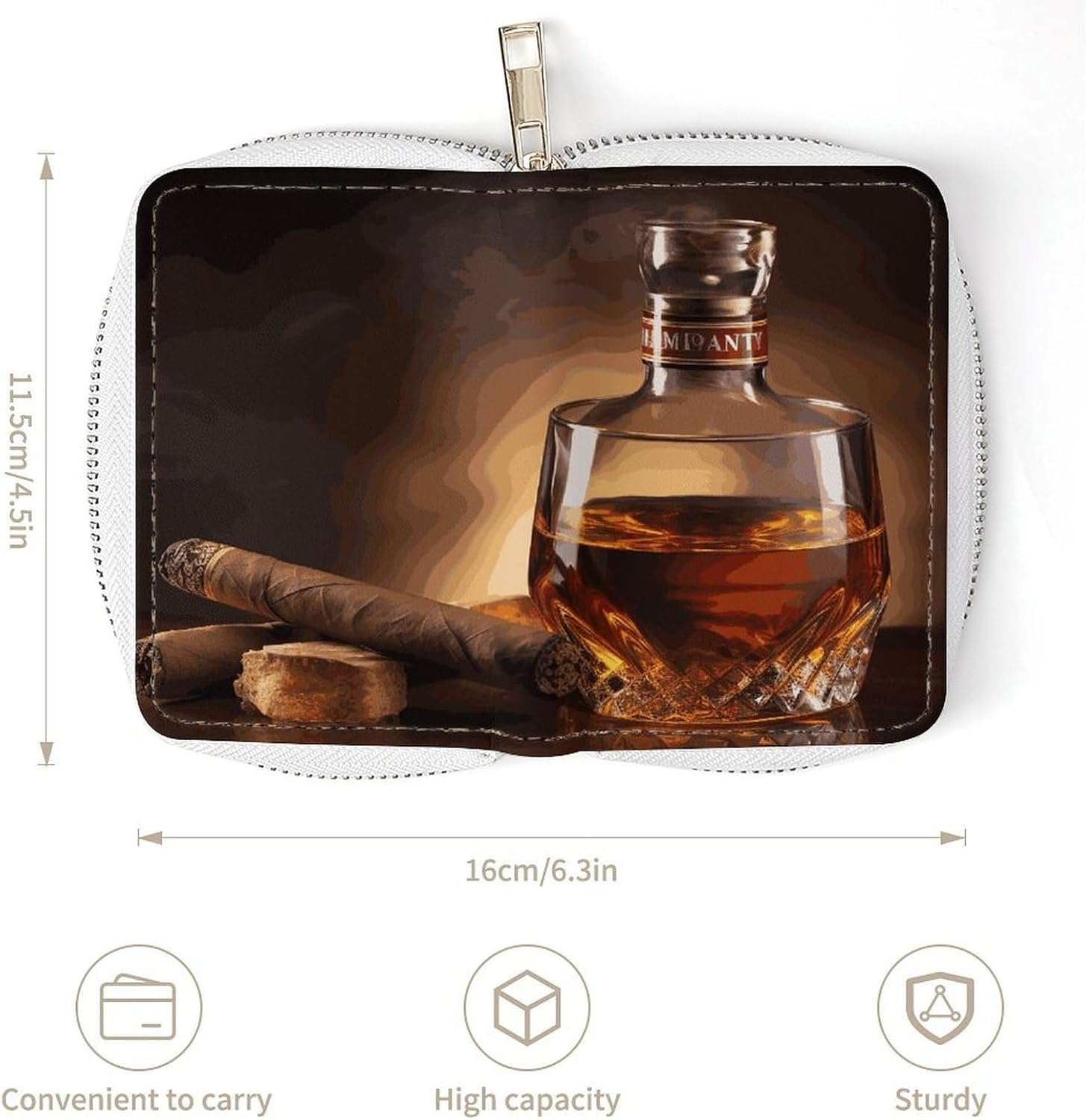 Brandy Cigar Card Holder RFID Blocking,Credit Card Wallet for Women And Men,Card Case Organizer Bag with Zipper