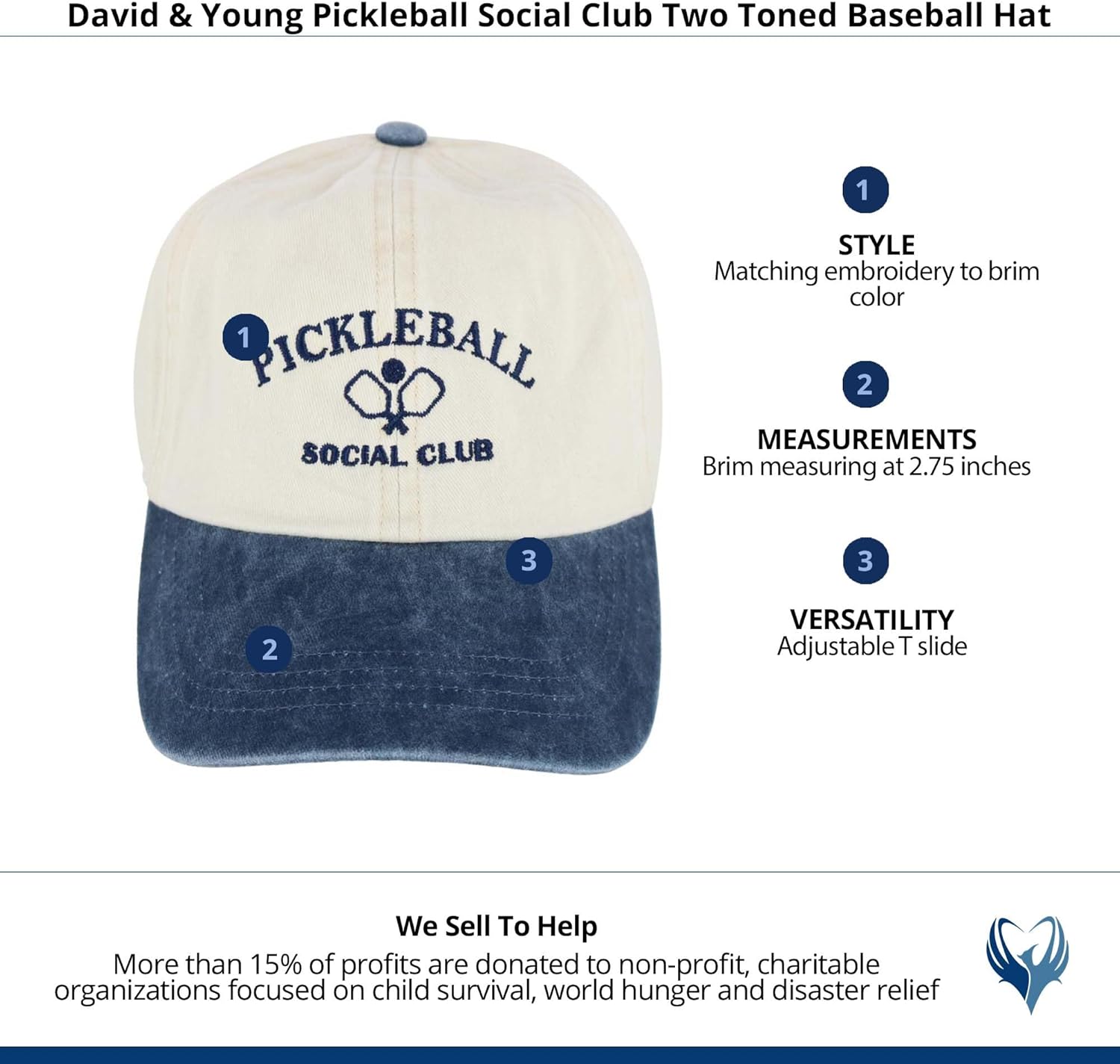 David & Young Unisex Pickleball Social Club Two Toned Baseball Hat