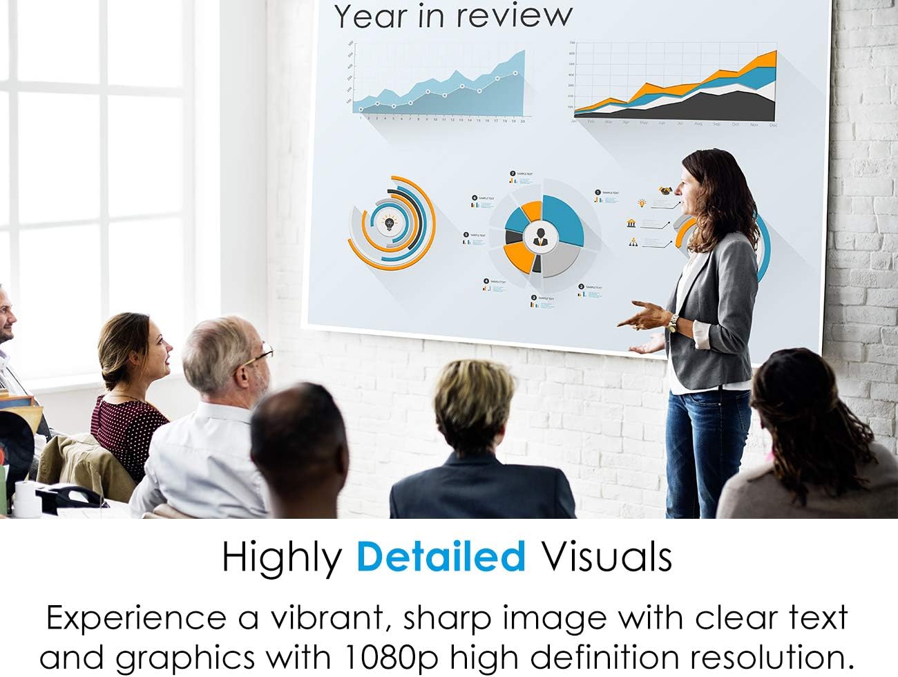 Optoma EH412 1080P HDR DLP Professional Projector | Super Bright 4500 Lumens | Business Presentations, Classrooms, and Meeting Rooms | 15000 Hour Lamp Life | 4K HDR Input | Speaker Built in , White : Clothing, Shoes & Jewelry