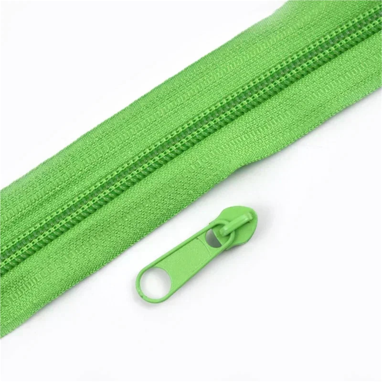 Zips for Sewing 2/5/10/20M 3# 5# Rainbow Nylon Zipper with Slider Bags Garment Decor Zip Closure By The Meter Zips Repair Kit Sewing Accessories Sewing Supplies(Green,5MZips 5PcsSliders,No5)