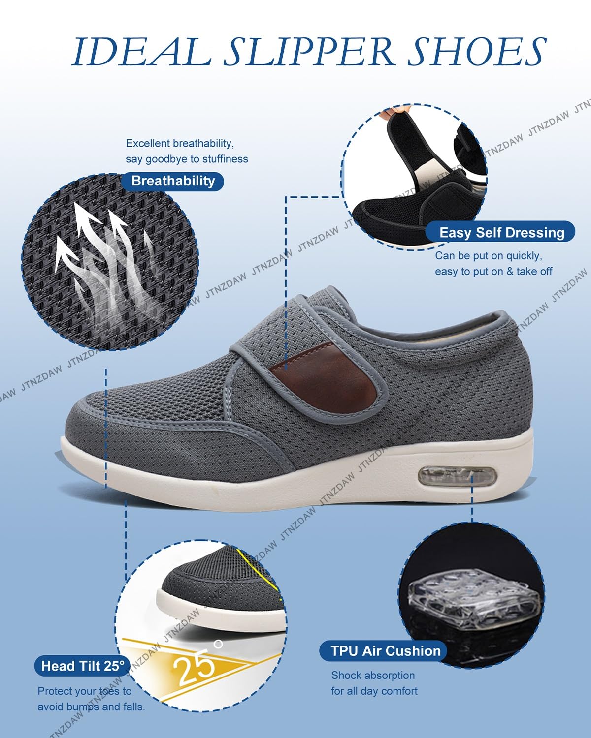 Zapatos Pies Hinchados ortopédicos Deportivos para Caminar Zapatillas ortopédicas Fascitis Plantar Hombre