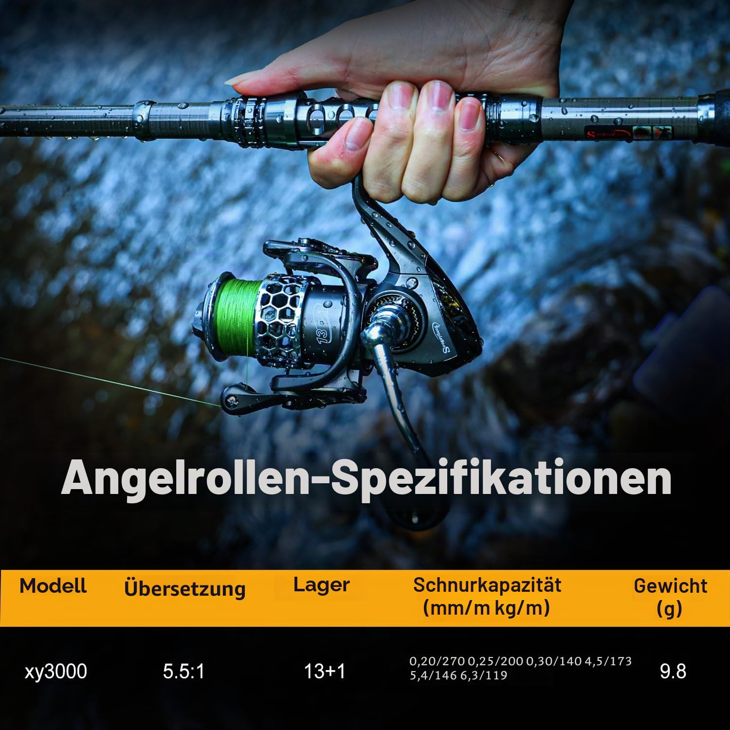 Sougayilang, Teleskopangel/Angelrolle, Kohlefaser-Angelrute/Spinnrollen, ideal für Reisen, zum Angeln in Salzwasser und Süßwasser