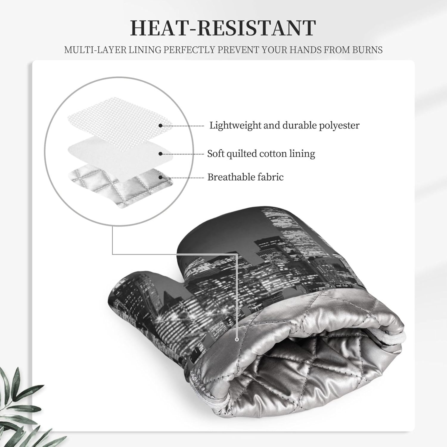 new york Oven Mitts and Pot Holders Set of 4 Heat Resistant Kitchen Gloves with Silicone Palm Hot Pads for Baking Cooking Grilling BBQ