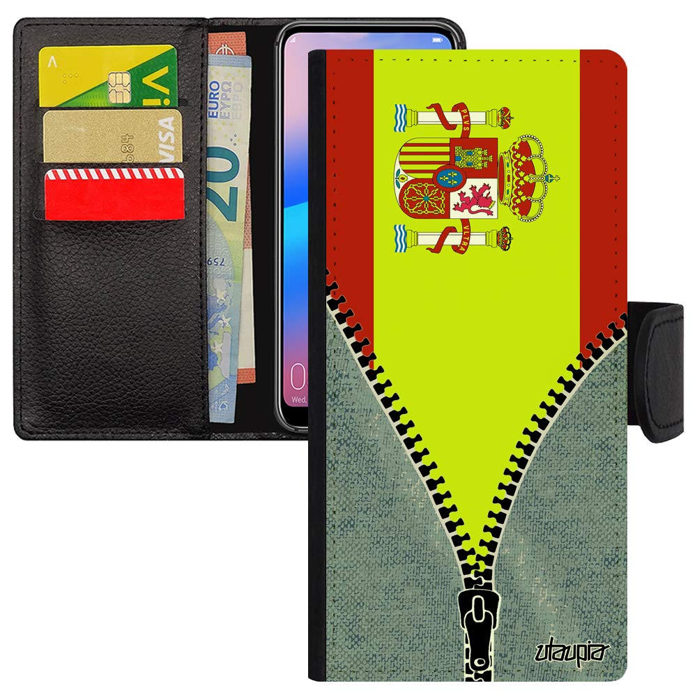 Coque Redmi Note 8 Pro Espagne étui portefeuille en cuir noir - 3