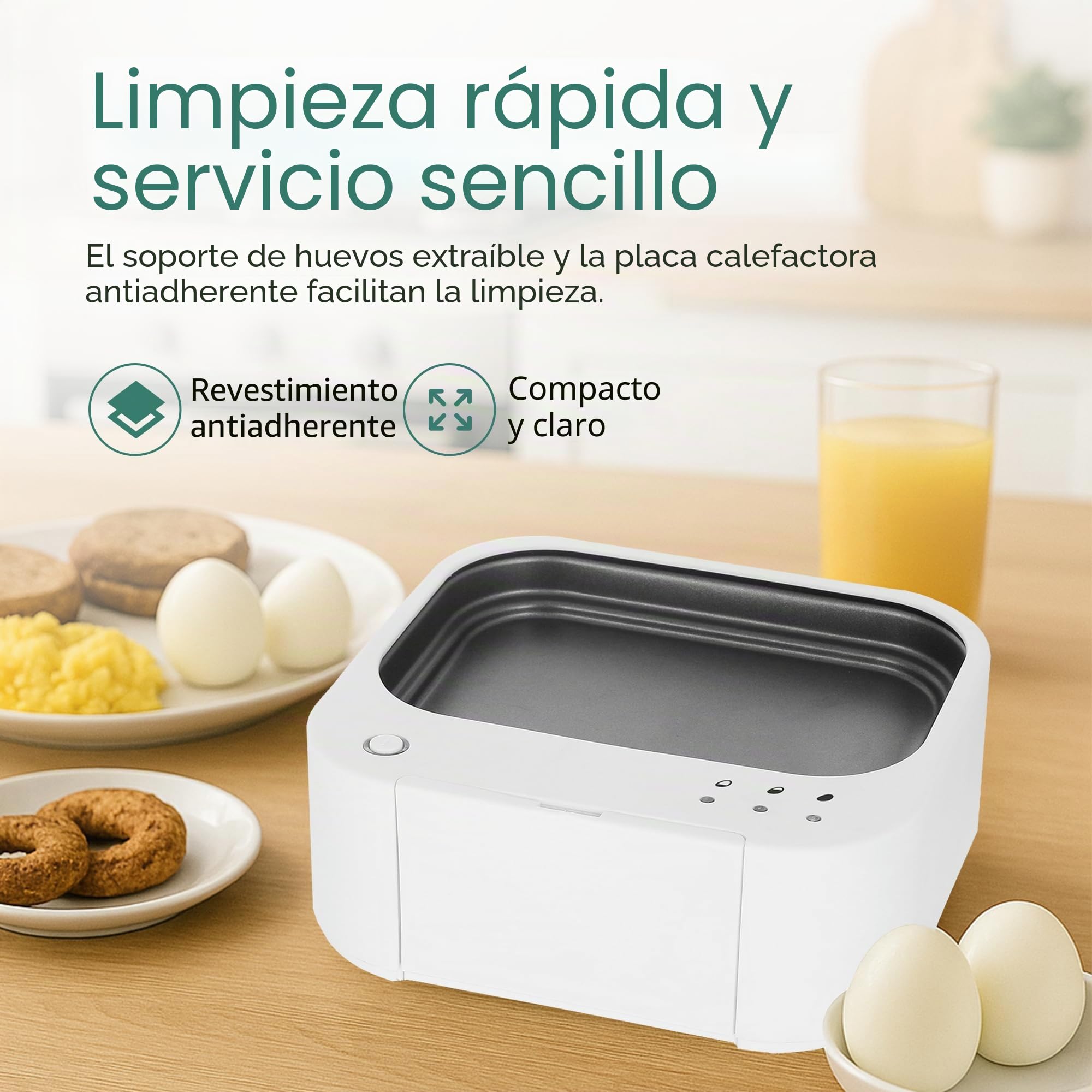 Emerio El mejor hervidor de huevos EB-115560 cocina los tres niveles de cocción [suave|medio|duro] en un solo proceso de cocción con un resultado perfecto y salida de voz, único en tecnología y