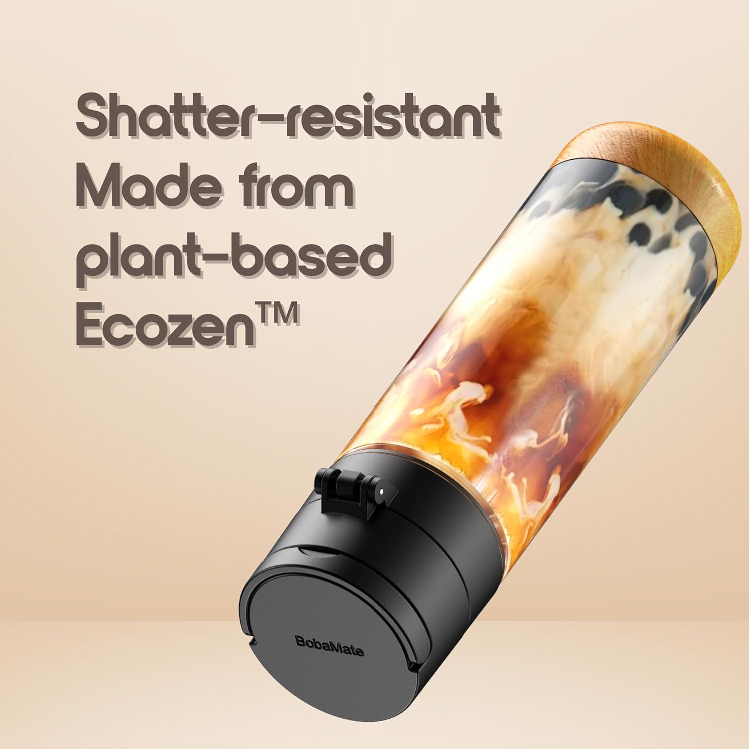 BobaMate® 25 oz Reusable Boba Cup & Tumbler with Lid, Straw, & Handle – Iced Coffee, Smoothie, Iced Matcha Cup – Spill-Proof, Shatter-Resistant, BPA-Free – Ube - Image 6