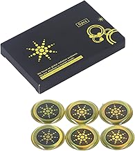 Radiation Protection Sticker, Compact Size Glossy Coating EMF Heat Absorption 6PCS Round Anti Radiation Patch for Cell Phone Laptop (Gold)