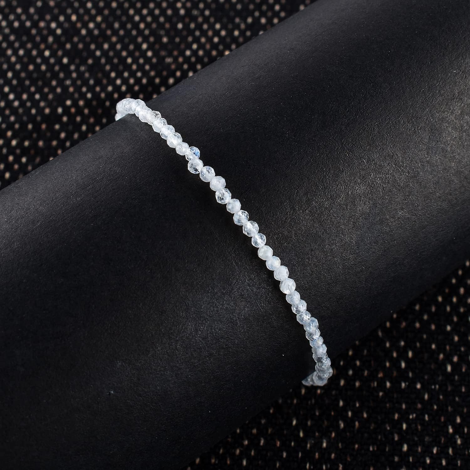InfinityGemsArt Natural Bracelet For Women Gemstone Micro Beads Dainty Jewelry Christmas Gifts for Women, Birthstone, Stone Jewelry 925 Sterling Silver Chain 8 inch Adjustable