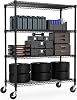 M MZG Storage Rack Metal Wire Shelving Unit 4 Tier Shelving for Garage Pantry Warehouse Basement Utility Room Load Capacity 1199 kg Shelf Organizer Black 60 x135x 186.9cm