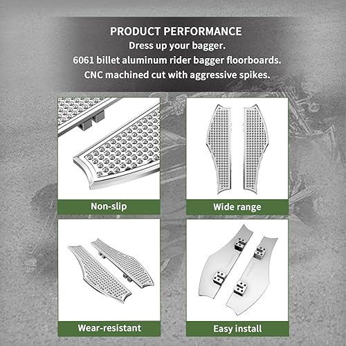 Miniatura 4 de Estriberas de Harley Driver Vengeance - Tabla de suelo para Harley Touring Road Glide Street Glide Electra Glide (cromado)
