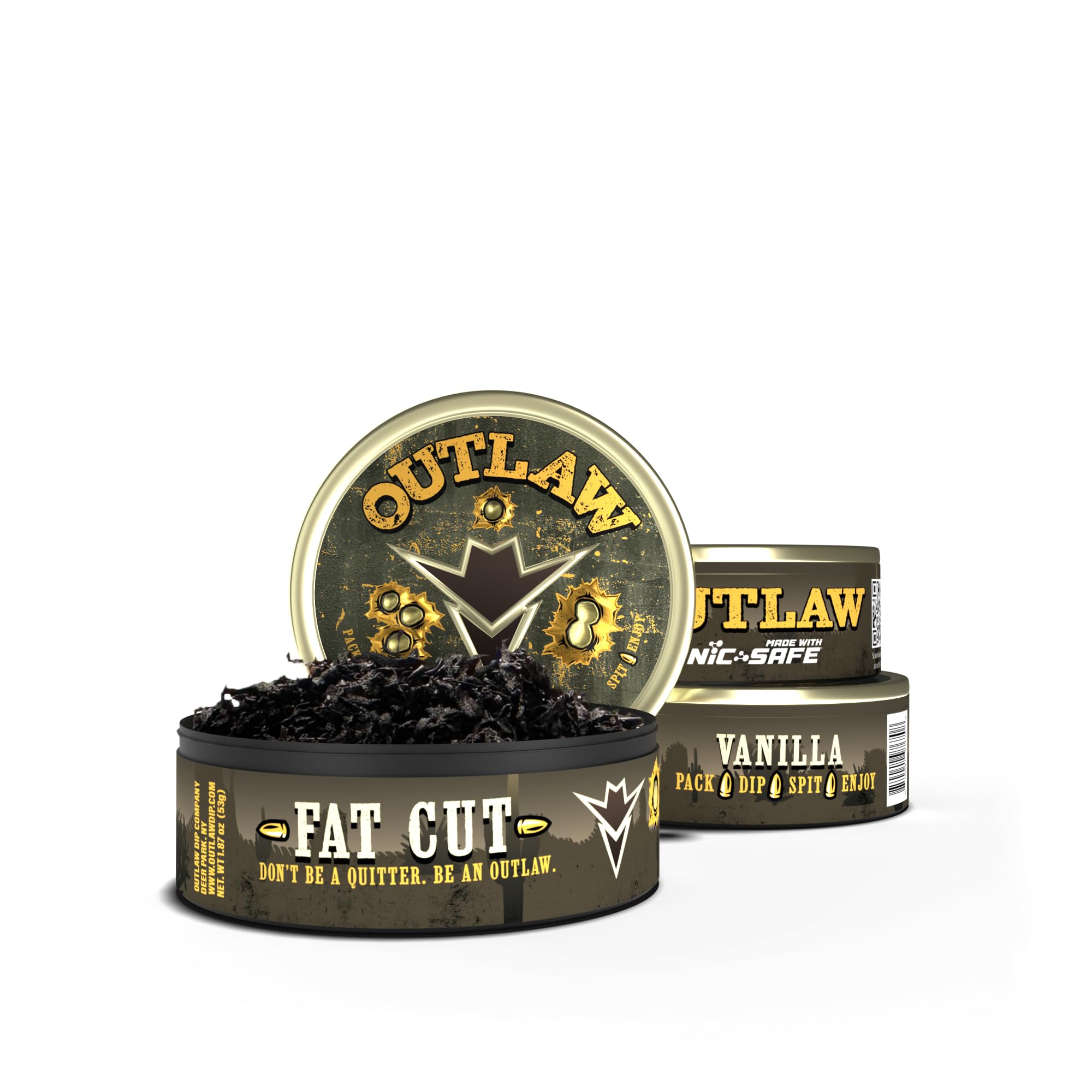 Outlaw Killer Vanillern NiC-Safe™ Fat Cut - 3 Pack - Tobacco & Nicotine Free Chew