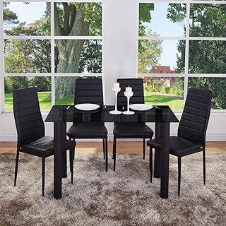 GOLDFAN Dining Table and 4 Chairs Rectangular...,
