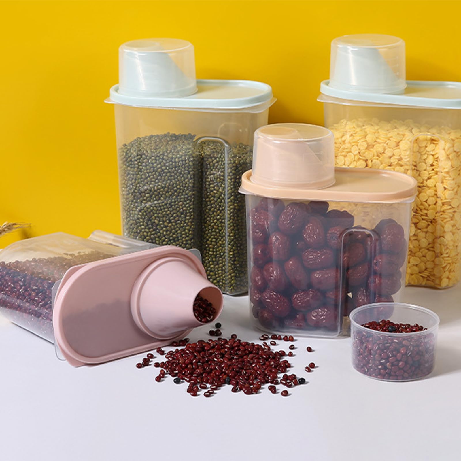 LUFEVRM Confezione da 6 contenitori ermetici per cereali e alimenti secchi, 2,5 l
