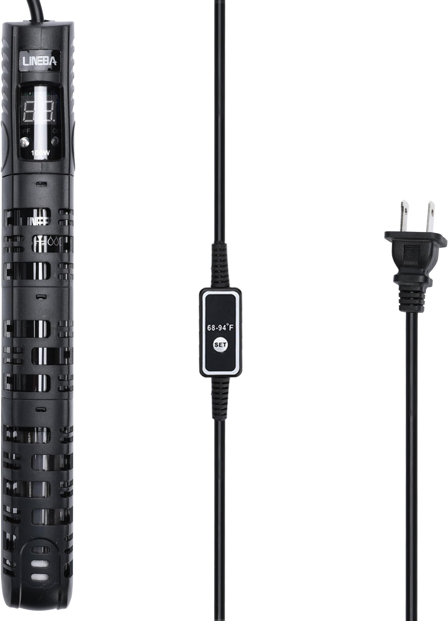 500 Watt Submersible Aquarium Heater Anti-Explosion LED Temperature Readout External Temp Controller Protective Sleeve and Suction Cup 53-93 Gallon