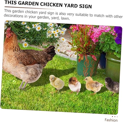 Miniatura 8 de IMIKEYA 1 juego de enchufe de tierra de gallina pollito, decoración de metal, decoración al aire libre, decoración de puerta, estaca de jardín de