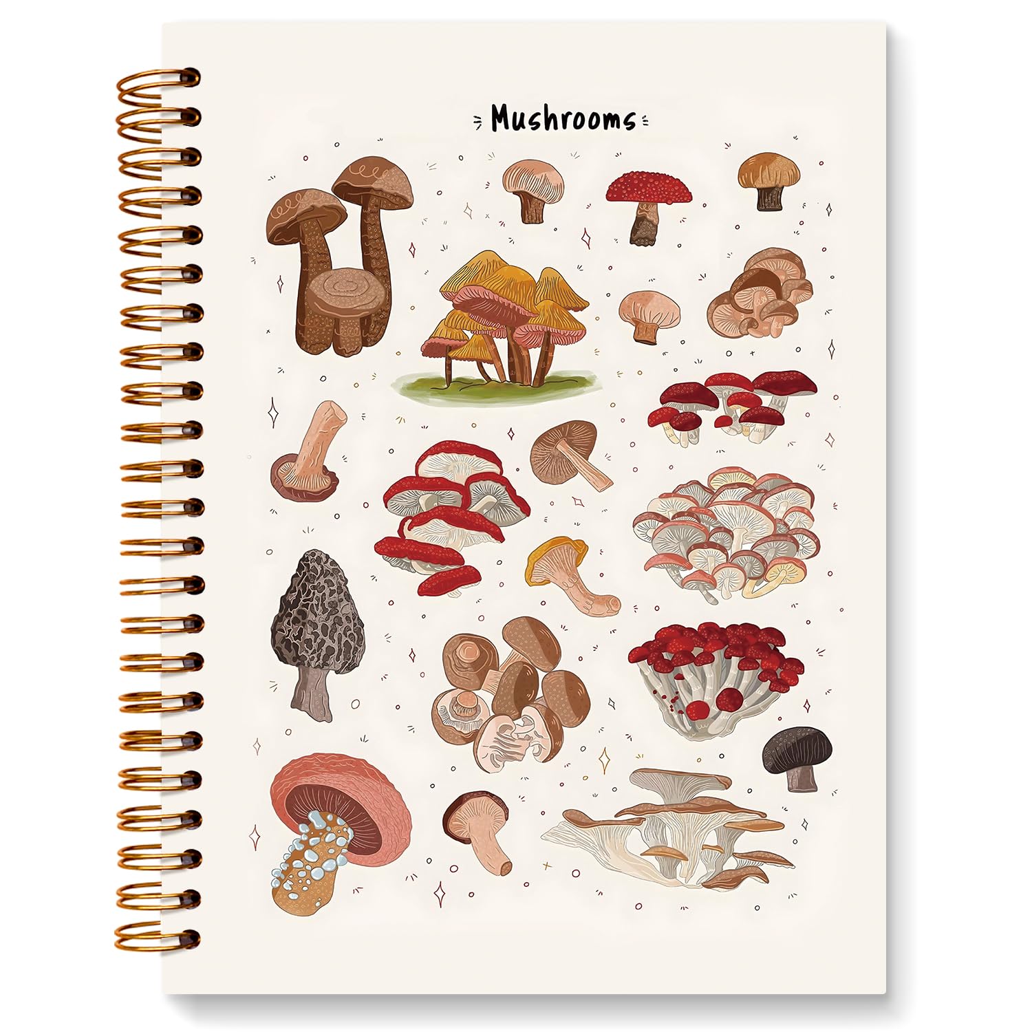 JXREQ Rustic Mushroom Notebook, Cottagecore Mushroom Journal Notebook, Whimsical Enchanted Forest Plant Journal for Women, Trendy Retro Agaric