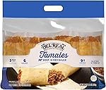 Del Real Foods Beef Tamales – Authentic Hand-Wrapped Corn Masa with Red Chile Sauce, Heat & Serve, Microwave-Ready in Minutes Meals, 24oz Refrigerated