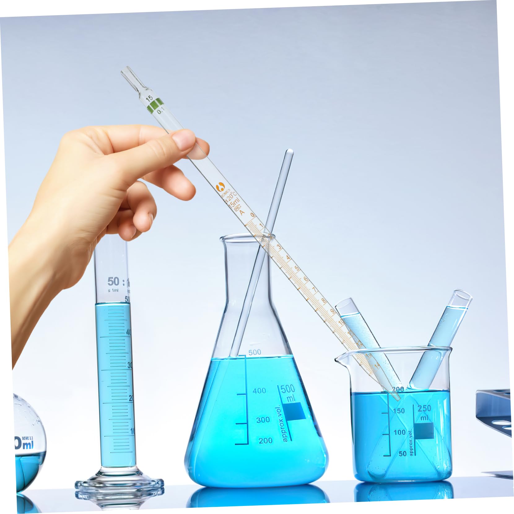 Zerodeko 20pièces Compte-gouttes Verre Pipettes Graduées à Embout Droit Outil De Laboratoire