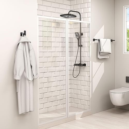 Miniatura 2 de Angle Simple Gancho de toalla para baño, toalla de mano de acero inoxidable para pared, negro mate
