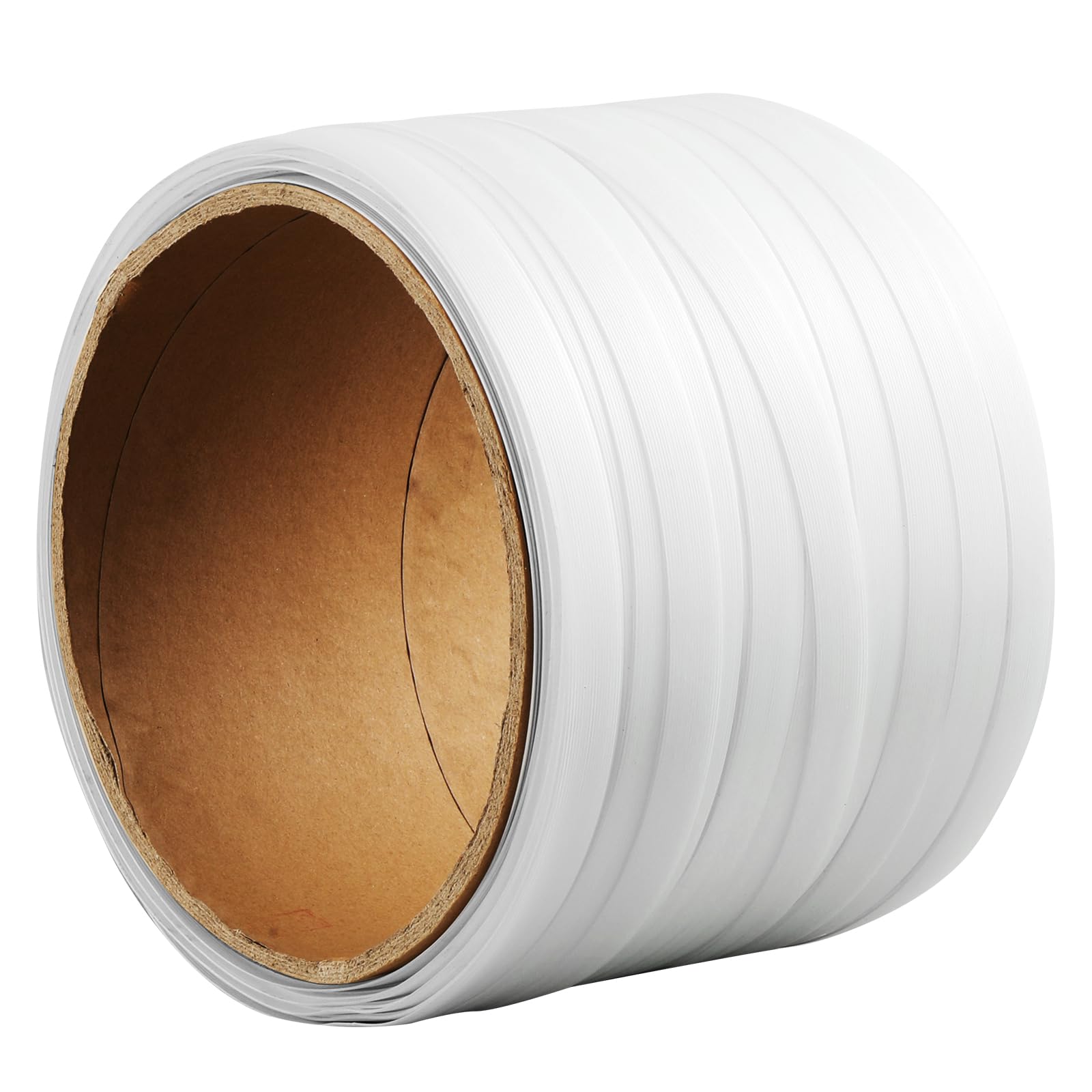 VEVOR Rollo de Fleje de Cinta Tejida para Embalaje 100m x 19mm x 0,9mm Carrete de Fleje Resistente para Palets Alta Resistencia de 800 kg Fleje de Embalaje Trenzado Portátil, Blanco