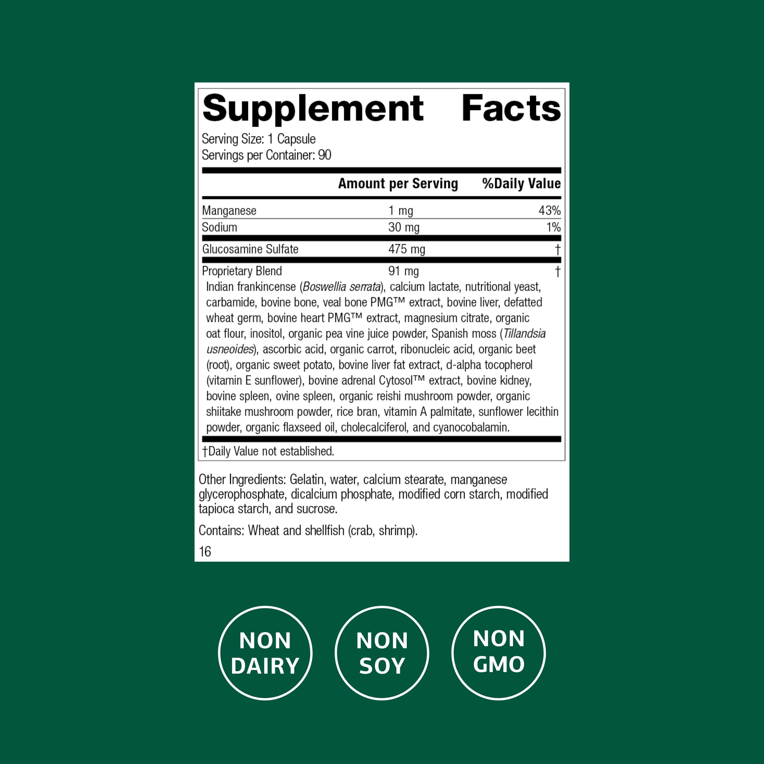 Standard Process Glucosamine Synergy, Connective Tissue, 90 Capsules — Amazon image 2