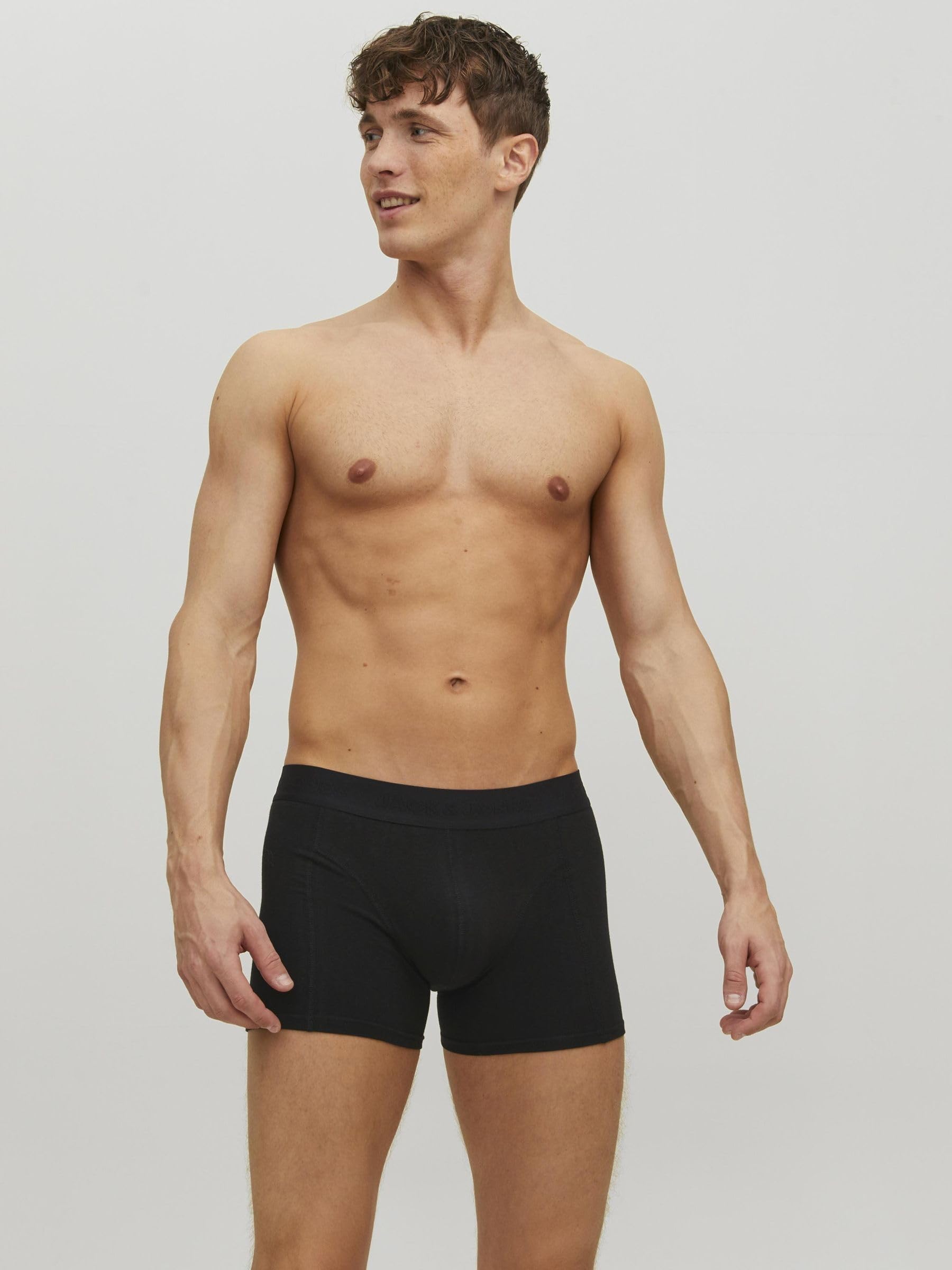 JACK & JONES JACTONE IN Tone 5-Pack Hombre Boxers Negro 95% algodón, 5% elastán