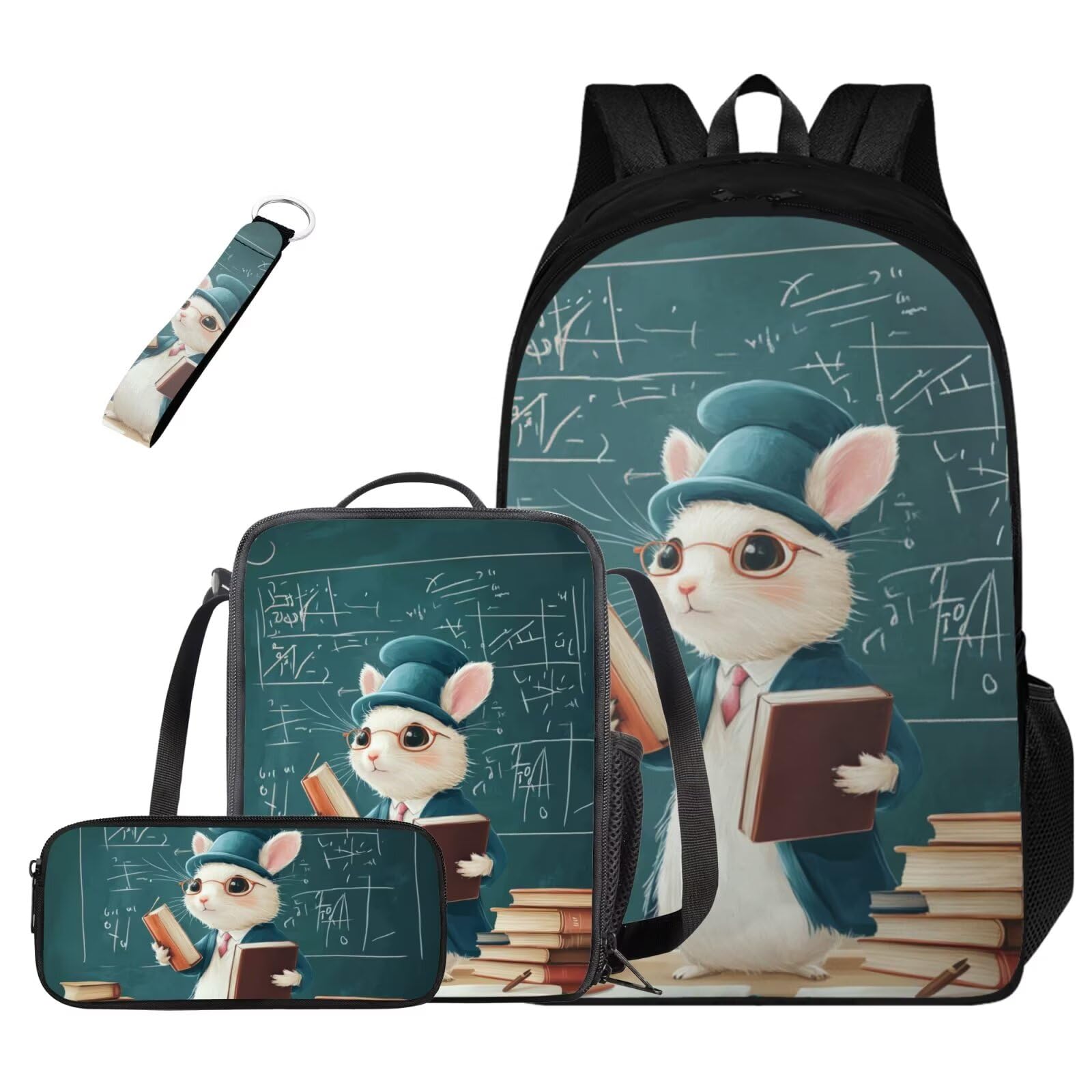 4 mochilas escolares ligeras para niñas de 8 a 10 años, mochila escolar para adolescentes con bolsa de almuerzo