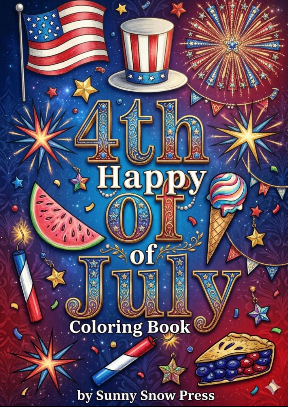 Happy 4th of July Coloring Book: Patriotic Independence Day Activity Book for Toddlers and Kids Ages 4-8 with Flags, Fireworks, and Summer Fun.