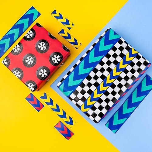 Miniatura 6 de WRAPAHOLIC Rollo de Papel de Regalo de Cumpleaños - Mini Rollo - 4 Rollos - 17 Pulgadas X 120 Pulgadas Por Rollo - Impresión Genial de Autos de