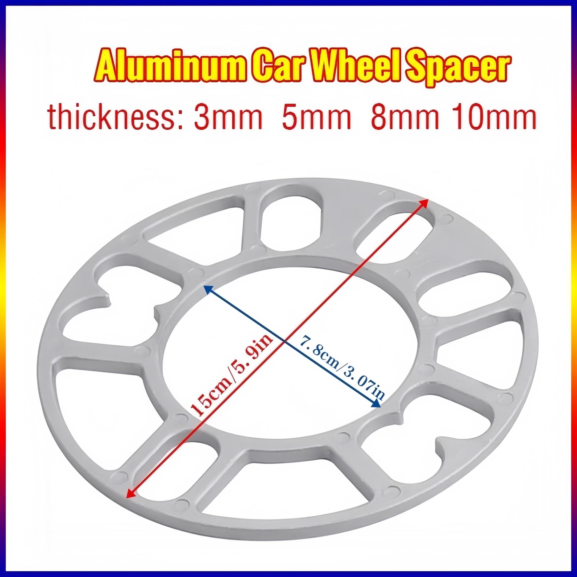 Joint universel de pneu voiture, plaque d'adaptation, 1 jeu = 4 pièces pour 4-5 pour trou 6 pour(8mm Spacer)
