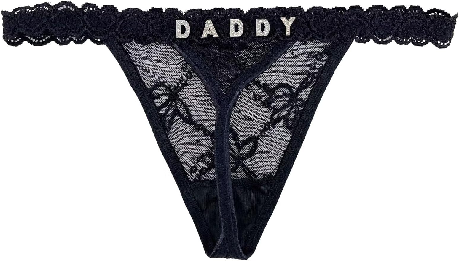 Custom Thong With A Special Meaning Word Daddy Personalized Thong Lace Low Rise Underwear Panties for Women
