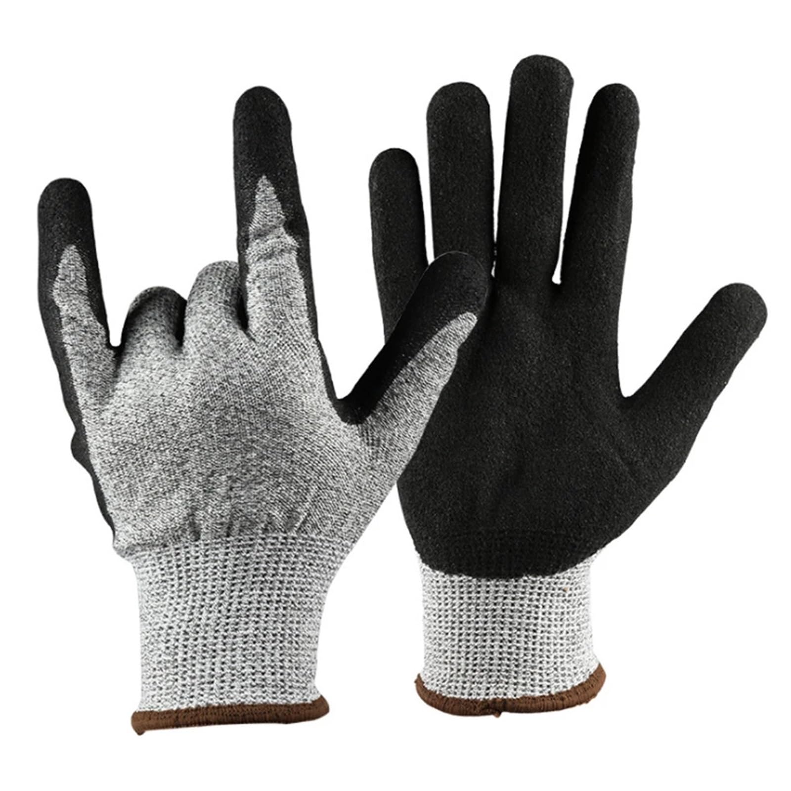 1 Paar 3D-Schnittschutzhandschuhe der Stufe 5, waschbar, schnittfest, komfortabel, dehnbar, for Bau- und Gartenarbeiten,Hohe Flexibilität(Small)