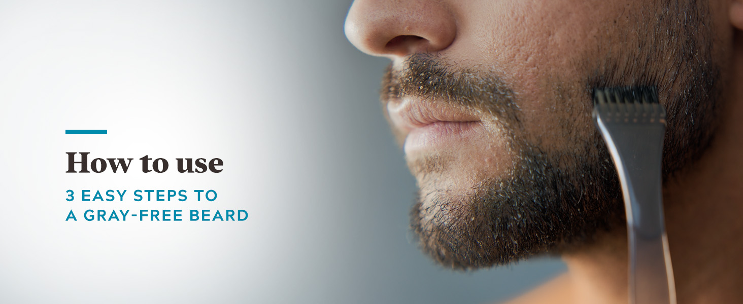 Just For Men Mustache & Beard, Beard Coloring for Gray Hair with Brush, with Keratin Biotin Aloe and Coconut Oil for Healthy Facial Hair - Light-Medium Brown, M-30, Pack of 1 (Packaging May Vary)