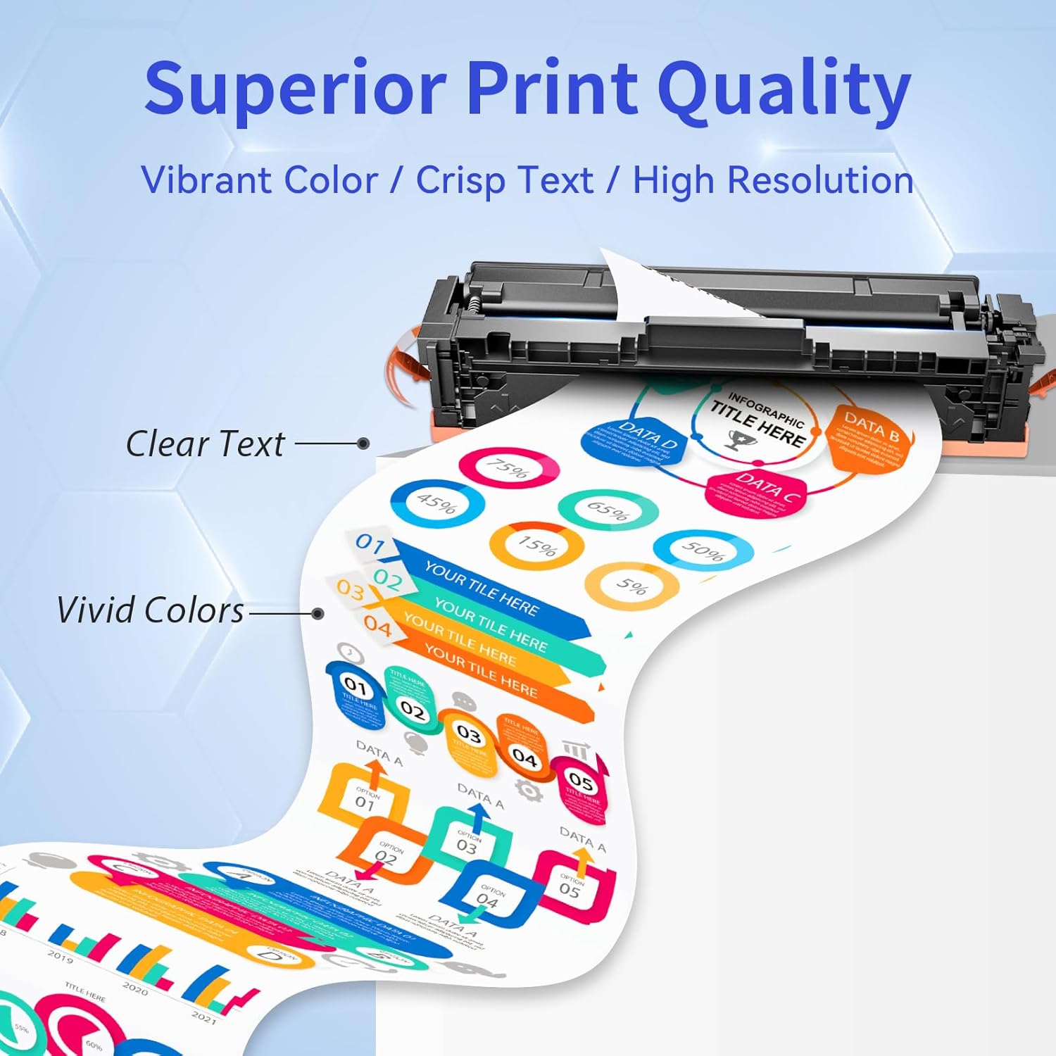 myCartridge 075H Toner Cartridge Set MF665Cdw LBP646Cdw Compatible Replacement for Canon 075H 075 Toner High Yield Works with Color imageCLASS LBP647Cdw LBP640 MF660 Series Laser Printer Ink, 4 Pack