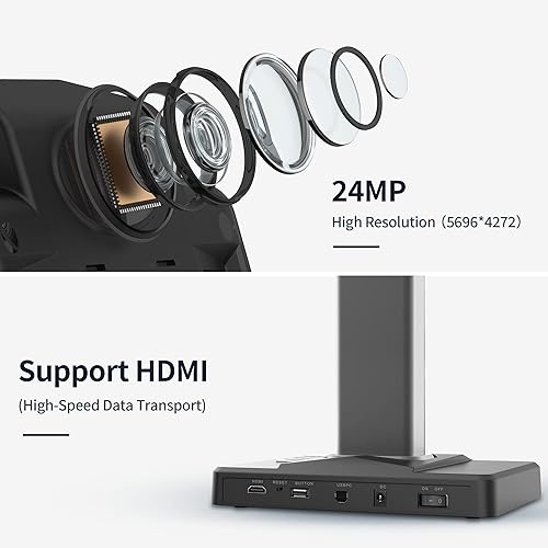 B0BM92YPHW_image_1 CZUR Escáner profesional de libros ET24 Pro, cámara de documentos de 24 MP, tecnología de aplanamiento automático y deskew de 3 generación, escáner