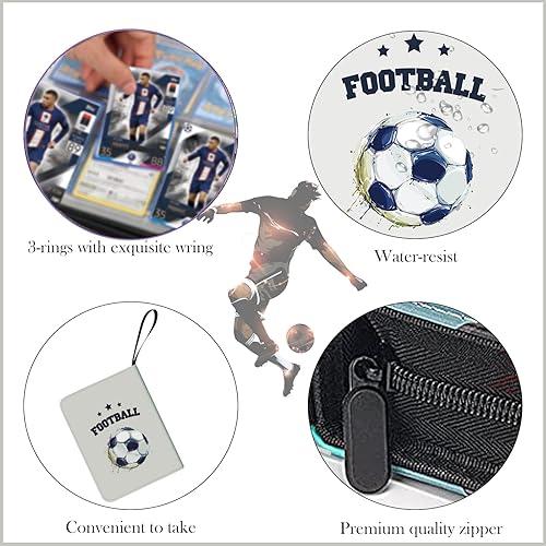 Miniatura 5 de Carpeta de 400 bolsillos para tarjetas de fútbol, carpeta de tarjetas de fútbol, soporte para tarjetas de intercambio, estuche de almacenamiento con