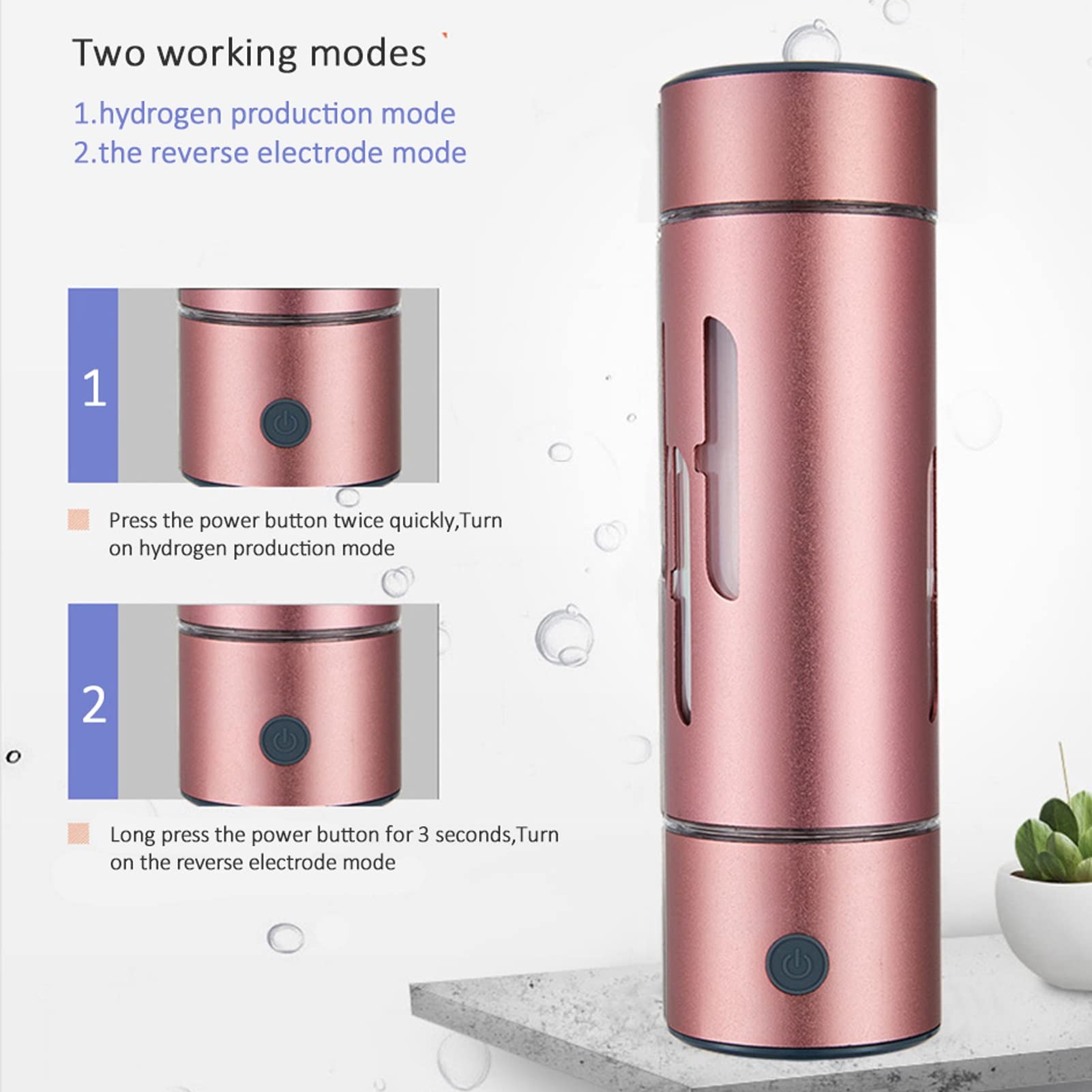 Butelka na wodę Bogaty wodór, jonizator wodoru generator wody sprawia, że zawartość wodoru do 1000-1200 PPB bez chloru, O3 i H2O2 usuwa wolne rodniki 400 ML