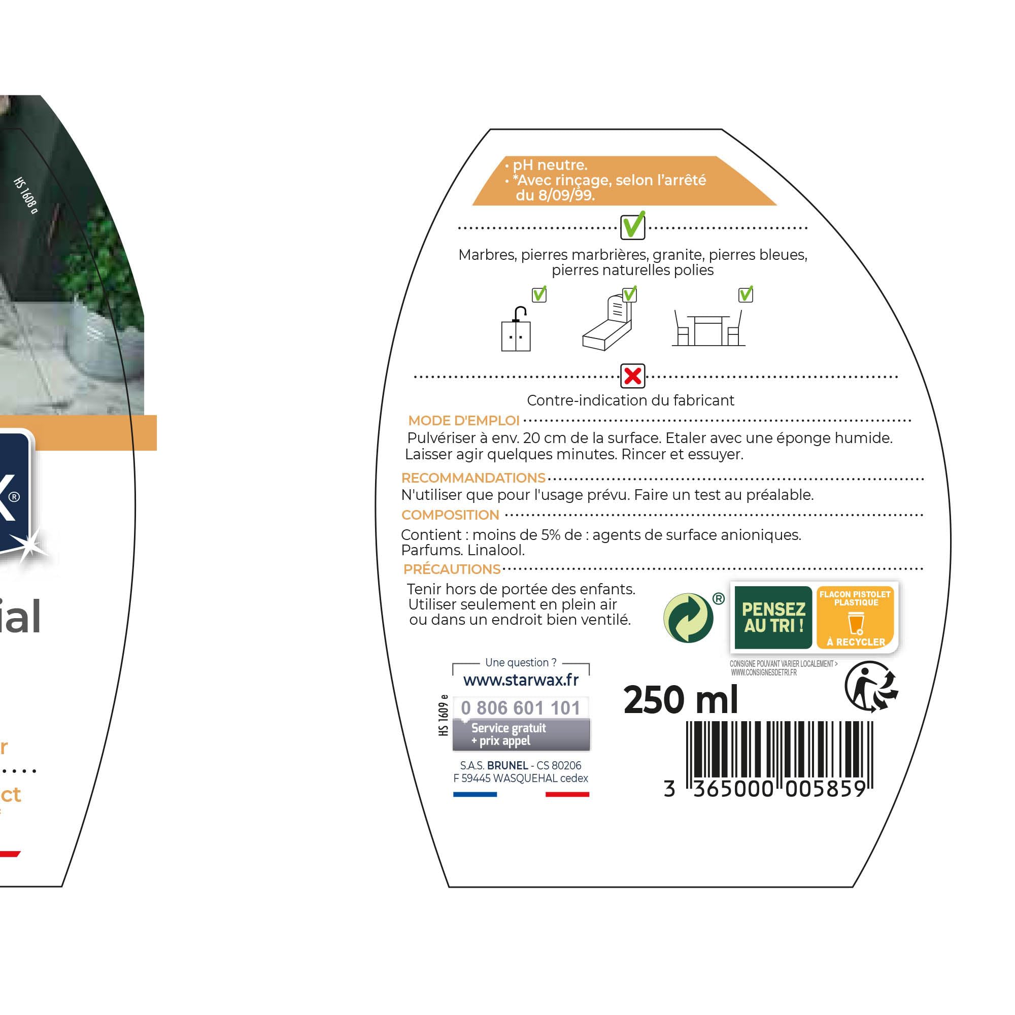 Sinto SA środek do czyszczenia kamieni naturalnych i marmuru, 250 ml dla połysku