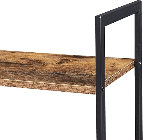 Miniatura 22 de SUPERJARE Estantería triple de 4 niveles, estantería con 11 estantes abiertos, estante ancho para el hogar y la oficina, color gris Negro -,Marrón