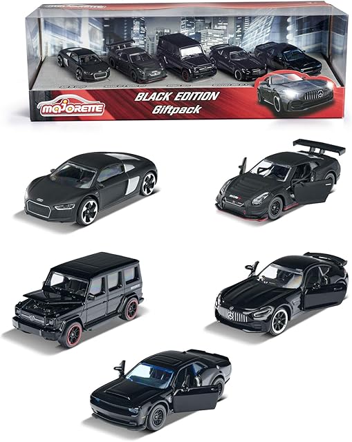 Majorette 212053174 Other License BLACK EDITION DIE-CAST COLLECTOR 5 CAR PACK
