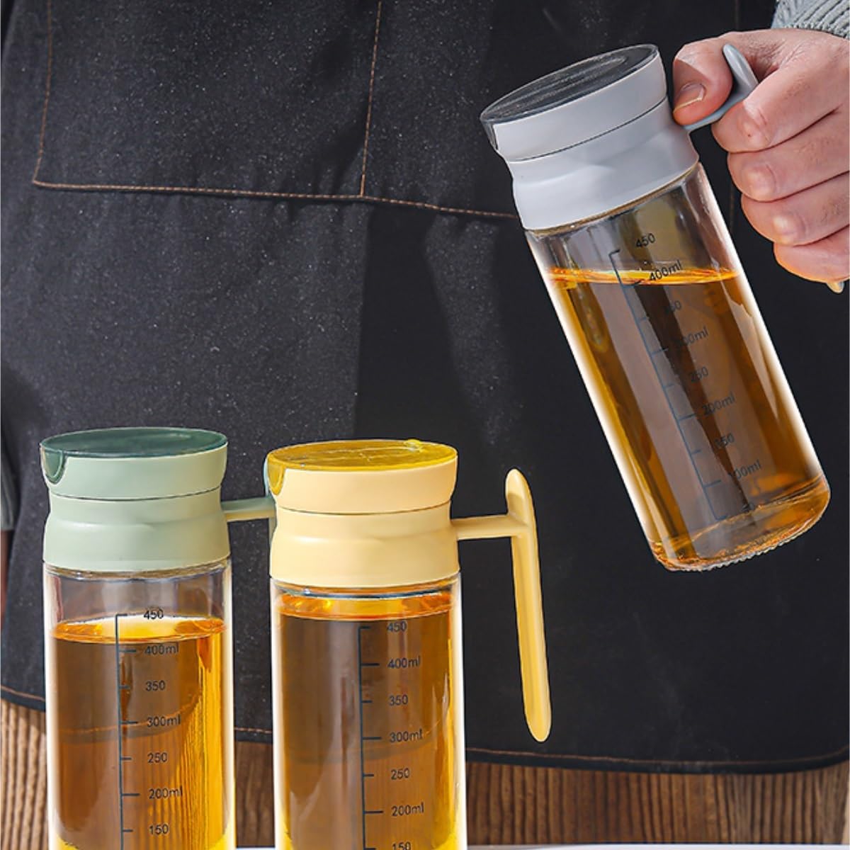Aceitero Aceitera y Vinagrera Juego De 2 Botellas For Condimentos, Aceite Y Vinagre, A Prueba De Fugas, Con Apertura Y Cierre Automáticos Aceiteras para Cocina