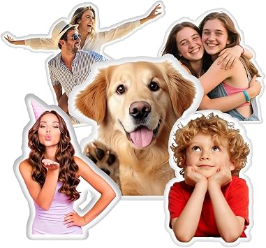 Custom Face Pillow Personalized People Pet Body Shaped Pillows with Picture Photo Customized Funny Stuffed Pillow Customizable Memorial Gifts for Valentines Christmas