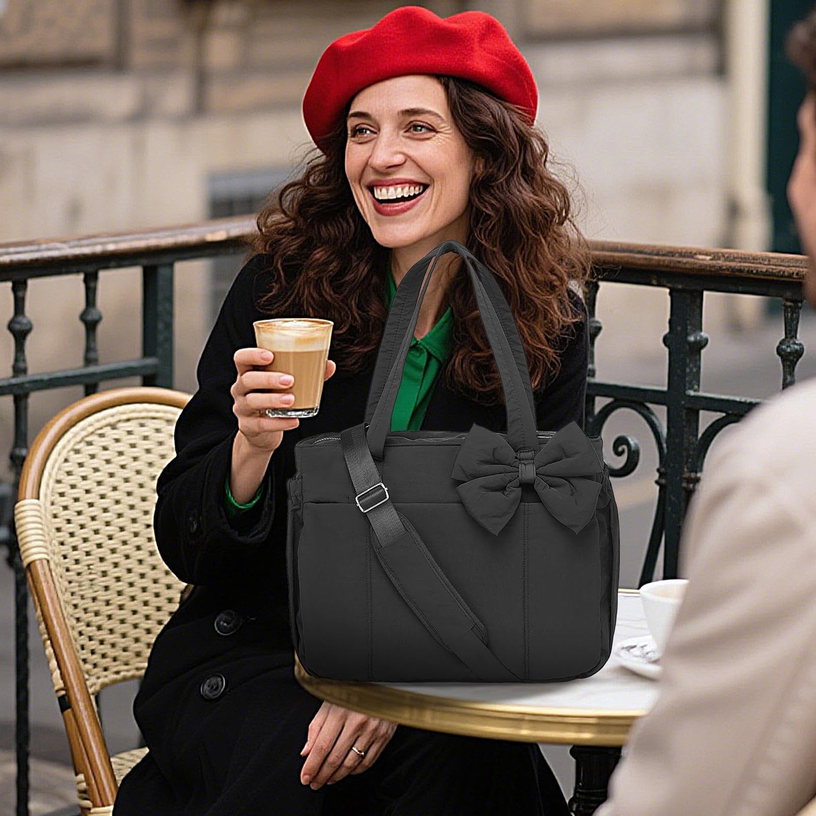 Borsa con fiocco: carino portamonete da donna da 33 cm con elegante design a fiocco, elegante borsa a mano e borsa per ragazze e adolescenti, perfetta per feste notturne, matrimoni, viaggi, lavoro, S