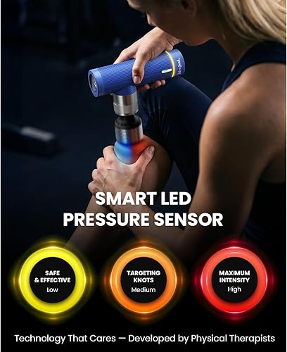 Miniatura 7 de BOB AND BRAD Pistola de masaje A7 Pro Masajeador de percusión de tejido profundo con terapia de calor y frío - Amplitud de 0.433 in, fuerza de